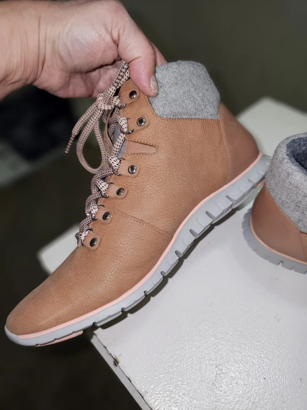 Women’s Tan Lace-Up Ankle Boots - Lightweight Comfort Cole Haan Zerogrand . NWT - Picture 5 of 15